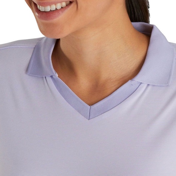 NWT FootJoy Women’s Lavender End On End Open Collar Polo Size L - Picture 2 of 8